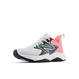 New Balance PKRAVKP2 Running Shoe, Quartz Grey/Ultra Pink/Cyber Jade, 3 US Unisex Little Kid