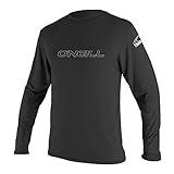 O'Neill Wetsuits Men's Basic Skins 50+ Long Sleeve Sun Shirt Rash Guards, Black, Medium US