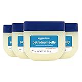 Amazon Basics Petroleum Jelly White Petrolatum Skin Protectant, Unscented, 7.5 Ounce, Pack of 4