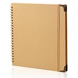 Joyberg Scrapbook 80 Pages, Scrapbooking Supplies 8 x 8 In, Scrapbook Album Suitable for Album Memory Book Wedding, Anniversary Family, DIY Craft Projects (Brown)