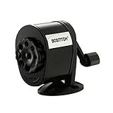 Bostitch Office Wall Mount Manual Pencil Sharpener, Tip Saver, 8 Hole Dial, 6X Longer Cutter Life, Vertical or Horizontal Mounting Black (MPS1-BLK)