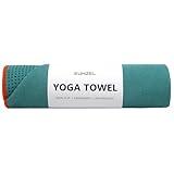 Eunzel Hot Yoga Towel - Microfiber Non Slip Yoga Mat Towel with Grip Dot Sweat Absorbent Towel for Hot Yoga, Pilates and Fitness 72" x 24", Dark Cyan/Orange