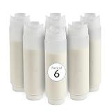 Restaurantware First In First Out 16 Ounce Condiment Squeeze Bottle 6 Refillable Lid FIFO Squeeze Bottle - Precision Dispensing Tip Flexible Clear Plastic Squeeze Bottle For Sauces