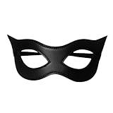 Soochat Women's Cat Mask Black Leather Cat Mask Masquerade Cosplay Halloween Party Costume Accessory