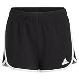 adidas Girls' Elastic Waistband Retro Woven Gym Shorts, Black