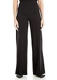 Max Studio Women's High Waist Pintuck Wide Leg Ponte Pant US Small, Black