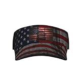 Vintage American Flag Semi Truck Driver Visor Cap Sports Empty Top Hats Casual Adjustable Sun Tennis Caps for Men Womens1 Black