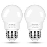 LED Refrigerator Light Bulb 40 Watt Equivalent, 120V Fridge Appliance Light Bulb 4W Daylight White 5000K, Waterproof A15 Fridge Light Bulbs 450LM, E26 Freezer Light Bulbs Non-dimmable, 2Packs