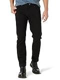 Lee Men's Extreme Motion Straight Fit 5 Pocket Pant, Union-All Black, 34W x 32L