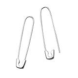 Minimalist Safety Pin Cartilage Sterling Silver Big Hoop Earrings for Women Girls Elegant Dangle Drop 37mm