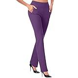 Best Cyber of Monday Deals Dress Pants for Women Business Casual Office Work Pants Premium Stretch Yoga Pants Straight Leg Bootcut Slacks Pants