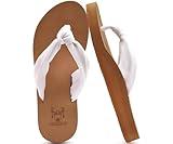 Kuailu Flip Flops Women Arch Support Yoga Mat Comfortable Summer Beach Walking Thong Cushion Sandals Slip on Outfits Travel Essentials Orthotic Slides Indoor Outdoor Slippers Shoes White Khaki Size 10