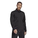 adidas Men's Warm-up Tricot Regular 3-stripes Track Jacket Black/Black Medium