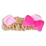 The Crème Shop 3D Teddy Headyband™ - Plush SPA Headband with Stretchy Elastic Band for Comfortable Fit - Ideal for Hair Control during Beauty and Skincare Routines (Beary Cute)