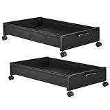 Under Bed Storage, Under Bed Storage with Wheels, Underbed Drawers on Wheels, Wooden Underbed Storage for Shoe Clothes Blankets, Space-Saving Solution for Bedroom Office Livingroom Patented Design
