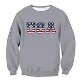 Mens USA Sweatshirt Patriotic American Flag Crew Neck Pullover July 4th Unisex National Pride Youth Sweatshirts same day delivery items prime