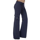 Overstock Items Clearance, Cargo Pants Women, 2024 Wide Leg Trouser High Waist Casual Plus Size Flare Leggings Bootcut Yoga Pants with Pockets (Navy-g, M) Smile Account Login My Account