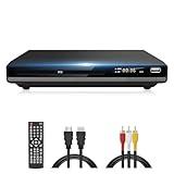 DVD Player HDMI Region Free DVD Players for TV, 1080P Upscaling, USB Input, HDMI RCA Cable Included, Breakpoint Memory, Built-in PAL NTSC, DVD CD Player for Home Plays All Regions and Multi-Format