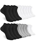 YSense 10 Pairs Quarter Socks Women White Ankle Socks Cotton Running Crew Socks Casual Athletic Socks with Arch Support