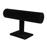 Super Z Outlet Black Velvet T-Bar Jewelry Display Stand Bracelet & Necklace Holder for Home Organization