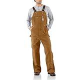 Carhartt Men's Loose Fit Firm Duck Bib Overall, Carhartt Brown, 42 x 34