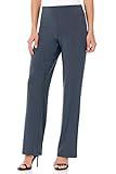 Rekucci Travel in Style Women's Soft Knit Classic Straight Leg Pant (Medium, Charcoal)