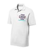 Men's Custom Golf Shirt. Custom Embroidered Polo Shirt/Golf Shirt (L, White)