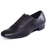 ARCLIBER Mens Dance Shoes Ballroom PU Leather Matte Black Dancing Shoes for Men Sole Tango Salsa Latin-9