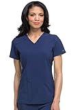 Dickies EDS Essentials Scrubs, V-Neck Womens Tops with Four-Way Stretch and Moisture Wicking Plus Size DK615, 6XL, Navy