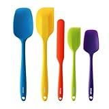 5PCS Silicone Rubber Spatula Set, VITUER Food Grade BPA-Free Spatulas for kitchen Use, Heat Resistant Spatula for Cooking & Baking, Dishwasher Safe