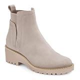 Trish Lucia Womens Platform Lug Sole Chelsea Boots Ankle High Chunky Block Heel Non-Slip Slip on Combat Fashion Booties