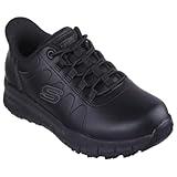 Skechers Womens Work Hands Free Slip Ins Nampa-Cottonbud Bungee Athletic SR Food Service Shoe, Black, 7.5