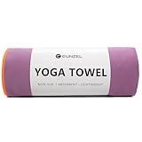 Eunzel Hot Yoga Towel Non-Slip Yoga Mat Towel Ultra-Absorbent Microfiber Towel for Hot Yoga, Pilates，Bikram and Workout 26.5"x 72", Purple/Orange