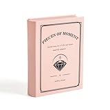 CASEGRACE Book Jewelry Box Organizer PU Leather Diary Jewelry Box Magic Book Design for Earrings Bracelet Necklace Rings Storage for Women Girls, pink