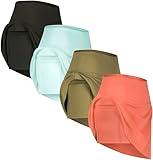 Real Essentials 4 Pack Womens Flowy Athletic Skorts Skirt Pockets Running Casual Shorts Workout Golf Tennis Gym High Waisted Summer Pickleball Ladies Active