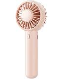 Gaiatop Mini Portable Fan, Small and Powerful, Cute Design 3 Speed Personal Handheld fan and Desktop with Base, Lightweight USB Rechargeable for Travel Lash Makeup Girl Women Summer Gift Pink