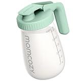 Momcozy Breast Milk Pitcher, Resistant to Heat and Cold Abrupt Temp Swings, No Leak Glass Breast Milk Fridge Storage Container with Wide Mouth, Fast Baby Formula Maker, Green