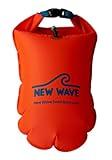 New Wave Swim Buoy for Open Water Swimmers and Triathletes - Light and Visible Float for Safe Training and Racing (20L)