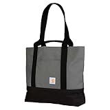Carhartt Classic Vertical Open Tote Bag, Durable Water Repellent Material W/Hand and Shoulder Straps, Gravel, 18L