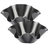 Cielasis 2 Pack 8.5" Nonstick Large Taco Shell Bowl – Carbon Steel Tortilla Maker Shell Pans Baking Molds Tostada for Frying Salad Bowls