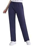 Weintee Women's Petite Knit Pants with Pockets XL Navy