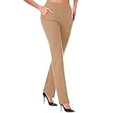 TANGNADE Formal Dress Pants for Women High Waist Slim Fit Suit Pants Trousers Dressy Casual Business Work Pant Slacks Womens Dress Pants Khaki 2X