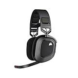 CORSAIR HS80 RGB WIRELESS Multiplatform Gaming Headset - Dolby Atmos - Lightweight Comfort Design - Broadcast Quality Microphone - iCUE Compatible - PC, Mac, PS5, PS4 - Black