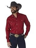 Wrangler Men's Big and Tall Big & Tall Painted Desert Long Sleeve Button Shirt, Red, Large