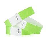 600 WristCo Neon Green Tyvek Wristbands for Events - Tamper-Proof Design & Fluorescent Color Prevent Reuse Premium-Grade Bracelets for Hospital & Medical ID, Party & VIP Identification