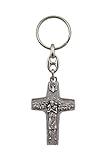 Christian Living Pope Francis Cross Silver Tone Key Chain 2 Inches Tall