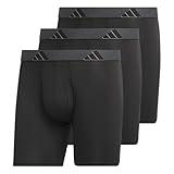 adidas Microfiber, Performance Boxer Briefs Underwear Pack for Men, Black/Onix Grey/Black/M, Medium
