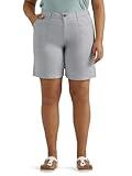 Lee Women's Size Ultra Lux Comfort with Flex-to-Go Utility Bermuda Short, Material Gray, 20 Plus