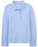 The Children's Place girls Long Sleeve Ruffle Pique School Uniform Polo Shirt, Daybreak Single, X-Large US