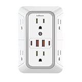 JcBlaon Outlet Extender Surge Protector - 6 Outlet Splitter with 4 USB Ports (2 USB C), Multiple Plug Expander Wall Charger, 3 Sided Multi Plug Wall Adapter Power Strip for Home Office Kitchen Travel